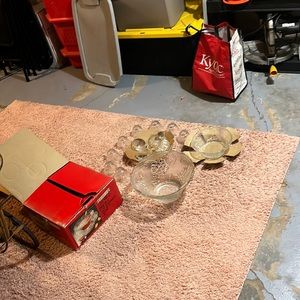 Vintage punch bowls and 12 tea cup style glasses